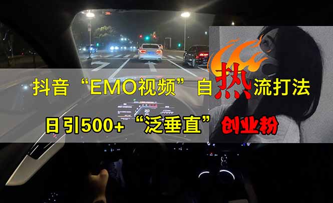 抖音EMO自热流创业粉打法，三天起千粉号，单视频十万播放量，多账号矩…-117资源网