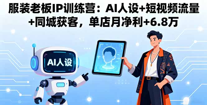 服装老板IP训练营：AI人设+短视频流量+同城获客，单店月净利+6.8万-117资源网
