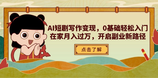 AI短剧写作变现，0基础轻松入门，在家月入过万，开启副业新路径-117资源网