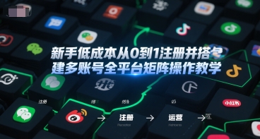 新手低成本从0到1注册并搭建多账号全平台矩阵操作教学，手机号-邮箱-IP-工具-117资源网