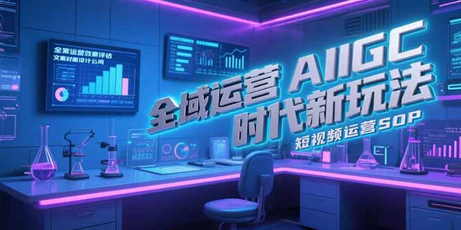 全域运营AIGC时代新玩法，文案封面设计公式，短视频运营SOP-117资源网