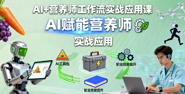 AI+营养师工作流实战应用课，AI赋能营养师-117资源网