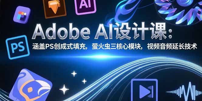 Adobe AI设计课：涵盖PS创成式填充，萤火虫三核心模块，视频音频延长技术-117资源网