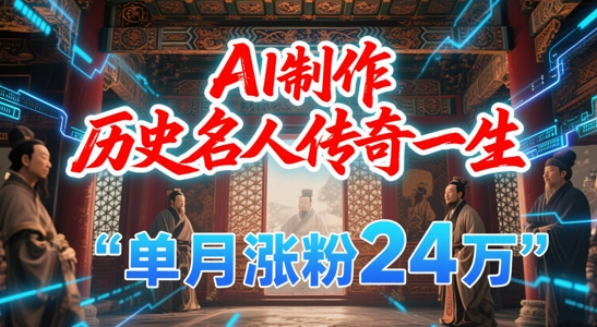 暴力起号！用AI制作历史名人传奇一生，单月涨粉24W，涨粉+变现赛道黑马来了-117资源网