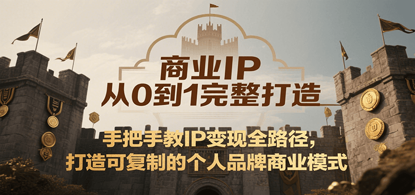 商业IP从0到1完整打造，手把手教IP变现全路径，打造可复制的个人品牌商业模式-117资源网