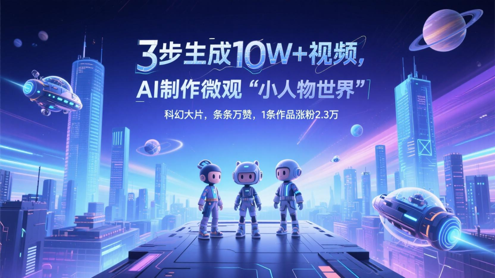 三步生成10W+视频，AI制作微观“小人物世界”科幻大片，条条万赞，1条作品涨粉2.3万-117资源网