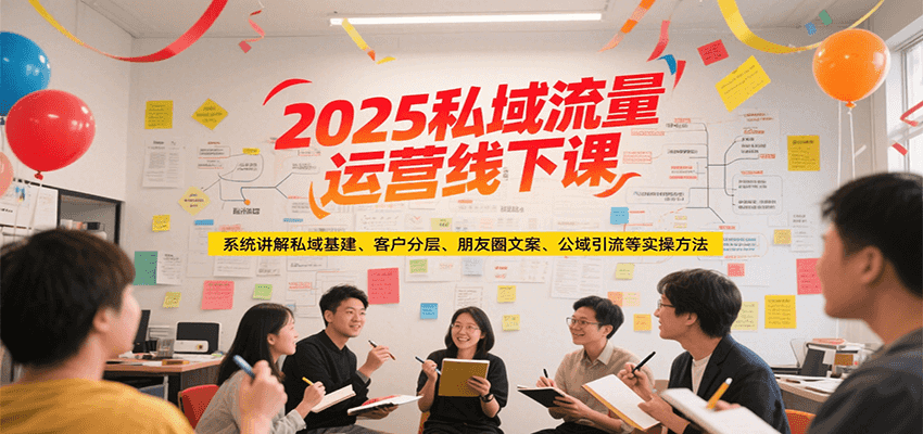 2025私域流量运营线下课，系统讲解私域基建/客户分层/朋友圈文案/公域引流等实操方法-117资源网