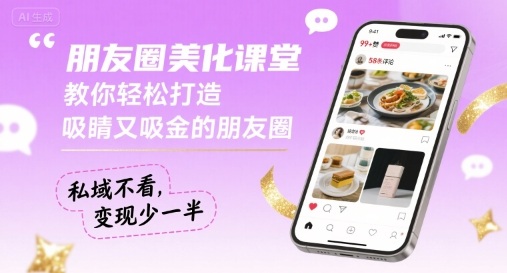 朋友圈美化课堂，教你轻松打造，吸睛又吸金的朋友圈，私域不看，变现少一半-117资源网