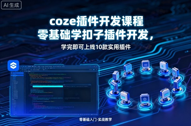 coze插件开发课程，零基础学扣子插件开发，学完即可上线10款实用插件-117资源网