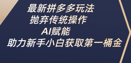 最新拼多多玩法，抛弃传统操作，AI赋能，助力新手小白获取第一桶金-117资源网