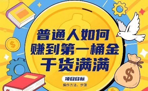 普通人如何賺到第一桶金，干货满满，操作方法及步骤-117资源网