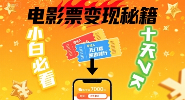 小白必看！卖电影票项目，零投入无门槛谁都能做，十天到手 7k，照做就行【揭秘】-117资源网