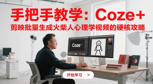 手把手教学：Coze + 剪映批量生成火柴人心理学视频的硬核攻略-117资源网