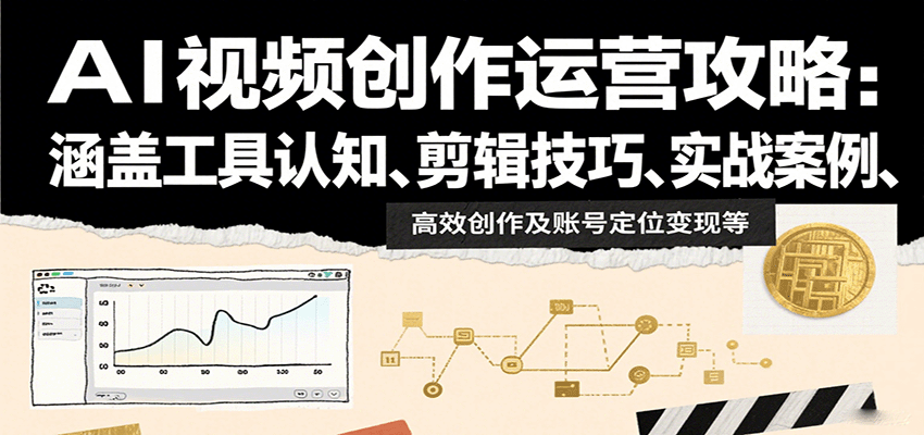 AI视频创作运营攻略：涵盖工具认知、剪辑技巧、实战案例、高效创作及账号定位变现等-117资源网