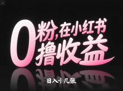0粉在小红书撸收益，日入几张-117资源网