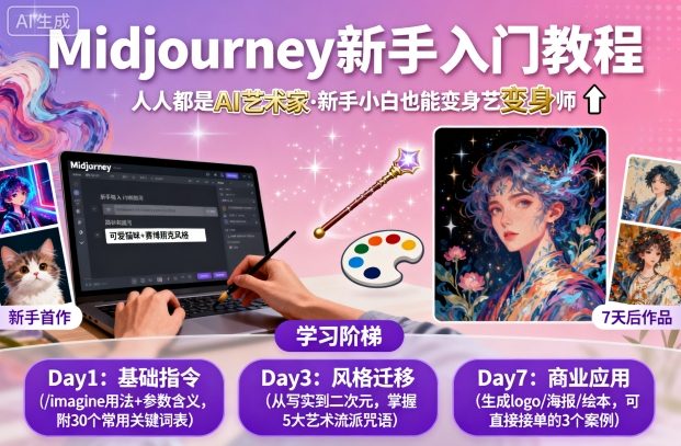 midjourney新手入门教程：人人都是AI艺术家，新手小白也能变身艺术大师-117资源网