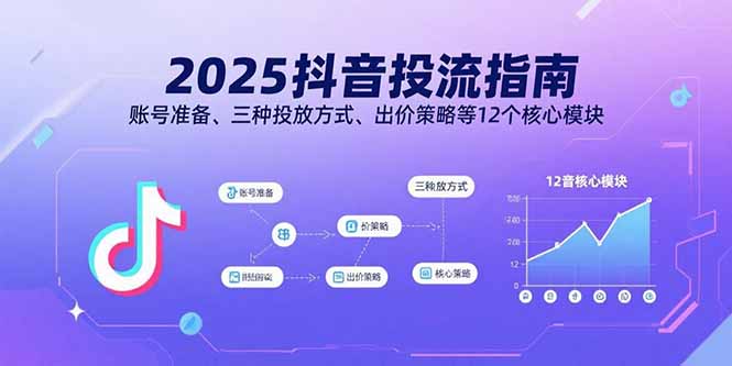 2025抖音投流指南，账号准备、三种投放方式、出价策略等12个核心模块-117资源网