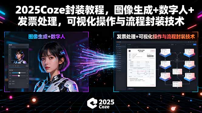 2025Coze封装教程，图像生成+数字人+发票处理，可视化操作与流程封装技术-117资源网