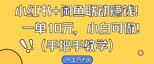 小红书+闲鱼联动挣钱，一单10元，小白可做-117资源网