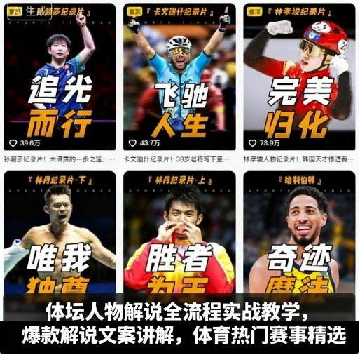 体坛人物解说全流程实战教学，爆款解说文案讲解，体育热门赛事精选-117资源网