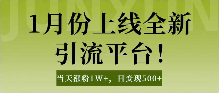 1月上线全新引流平台,当天涨粉1W+,日变现500+工具无脑涨粉,解放双手操作简单-117资源网
