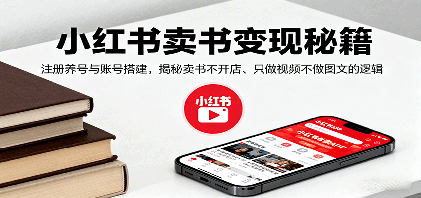 小红书卖书变现秘籍，注册养号与账号搭建，揭秘卖书不开店、只做视频不做图文的逻辑-117资源网