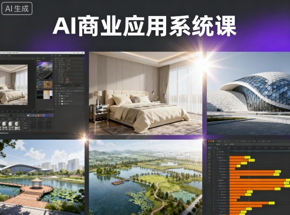 AI商业应用系统课，室内-软装-建筑-景观，智能设计+效果图+动画画实战-117资源网