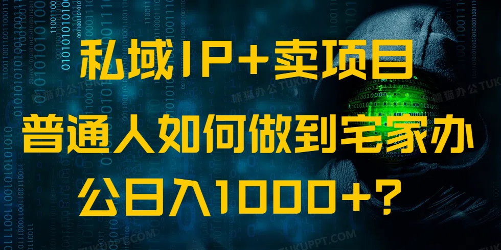 私域IP+卖项目，普通人如何做到宅家办公实现日入1000+-117资源网