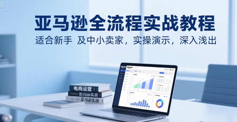 亚马逊全流程实战教程，适合新手及中小卖家，实操演示，深入浅出-117资源网