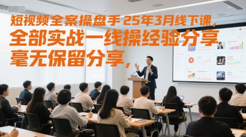 短视频全案操盘手25年3月线下课，全部实战一线操盘手经验分享，毫无保留分享，全是干货-117资源网