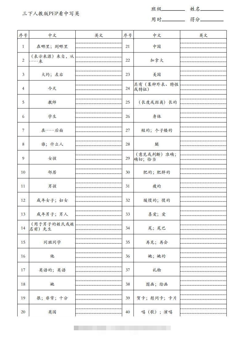 三下人教版英语PEP看中写英-117资源网
