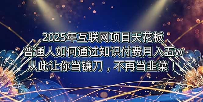 2025年互联网项目天花板，普通人如何通过卖项目实现逆风翻盘，月入5W＋！-117资源网