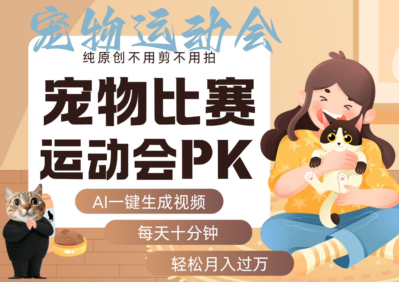 AI萌宠运动员跳水 射击 篮球 足球比赛 每天十分钟 附详细提示词文案库 代替做…-117资源网