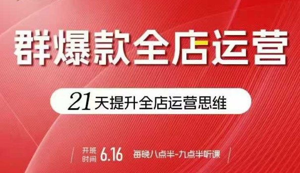 贾真电商群爆款全店运营，21天提升全店运营思维，起店、全店运营爆款不断-117资源网