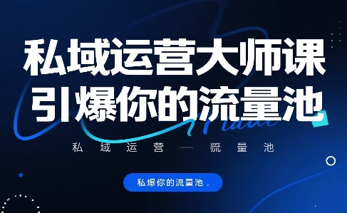 私域运营大师课，引爆你的流量池-117资源网