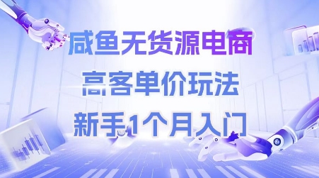 咸鱼无货源电商，高客单价玩法，新手1个月入门-117资源网