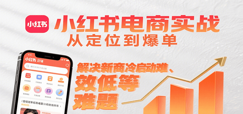 小红书电商实战，从定位到爆单解决新商冷启动难、变现效率低等难题-117资源网