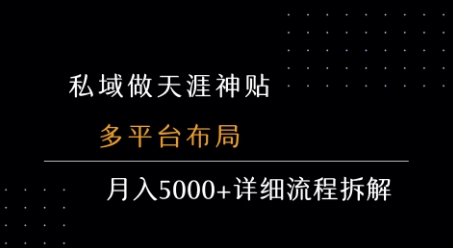 私域做天涯神贴 多平台布局 月入5k+详细流程拆解-117资源网