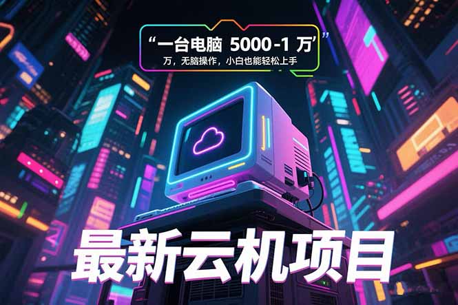 最新云机项目 一台电脑5000到10000 无脑操作小白也能轻松上手-117资源网