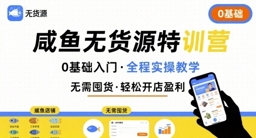 无货源特训营，0基础带你玩转咸鱼无货源-117资源网