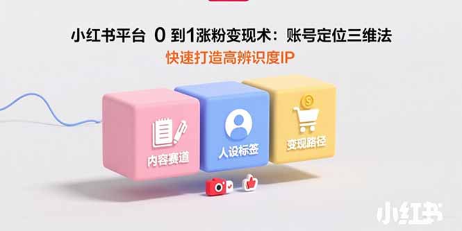 小红书平台0到1涨粉变现术：账号定位三维法，快速打造高辨识度IP-117资源网