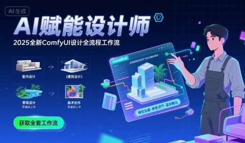 AI赋能设计师， 2025全新comfyui设计全流程工作流 ，室内-建筑-景观-美术，零基础直接上手-117资源网