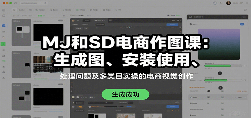 MJ和SD电商作图课：生成图、安装使用、处理问题及多类目实操的电商视觉创作-117资源网