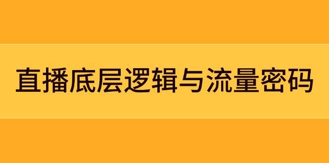 直播底层逻辑与流量密码：定位模型+案例拆解，急速流承接与数据优化全攻略-117资源网