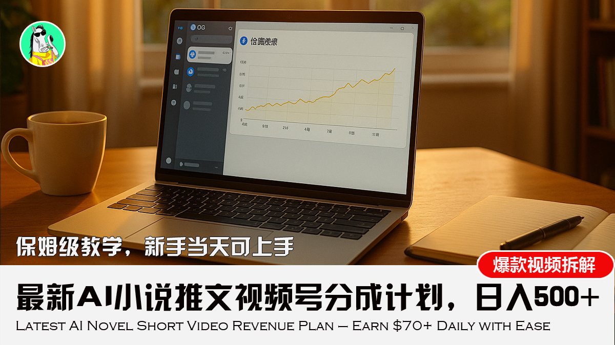 最新AI小说推文视频号分成计划，新手小白也能当天日入500+教程-117资源网