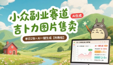 小众副业赛道 吉卜力图片售卖 单日2张+ AI一键生成【附教程】-117资源网