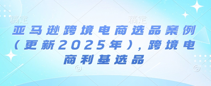 亚马逊跨境电商选品案例(更新2025年10月)，跨境电商利基选品-117资源网