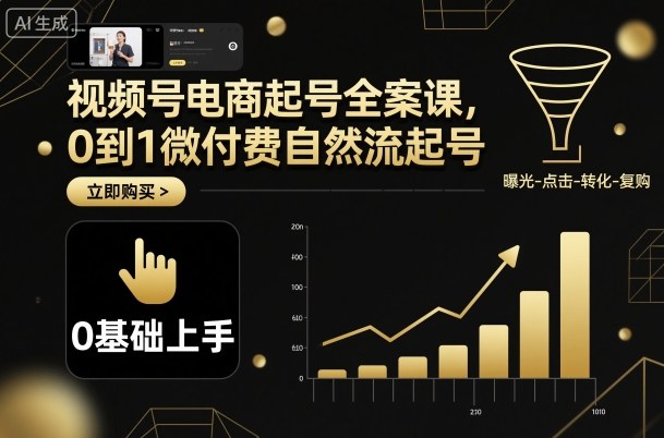 视频号电商起号全案课，0到1微付费自然流起号-117资源网