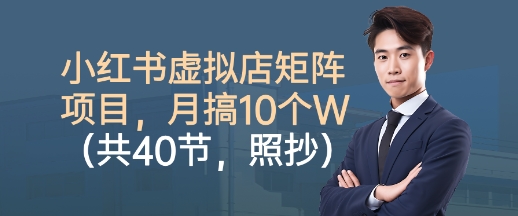 小红书虚拟店矩阵项目，照抄照做，月搞1W+(共40节)-117资源网
