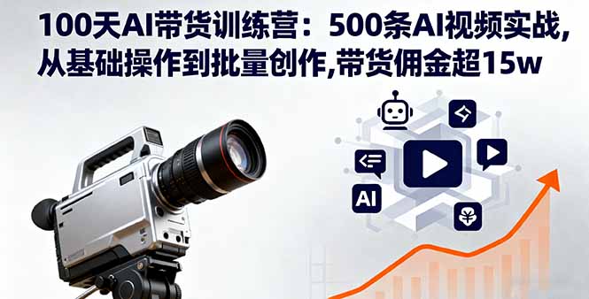 100天AI带货训练营：500条AI视频实战,从基础操作到批量创作,带货佣金超15w-117资源网